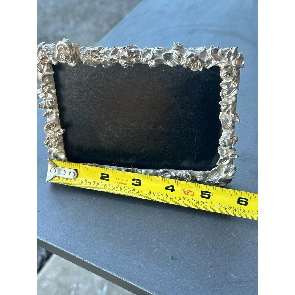 Modulus Floral Rose Metal Picture Frame 3.5x5 Vintage Made in Taiwan